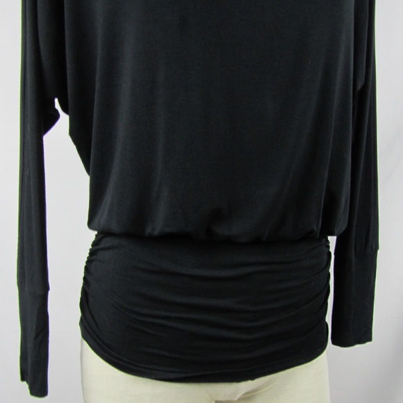 Boston Proper Black Dolman Ruched Top XS Stretch - Picture 2 of 8